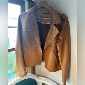 Faux Suede Crop Moto Jacket T Tahiti BRAND NEW, NEVER WORN, Women’s Large